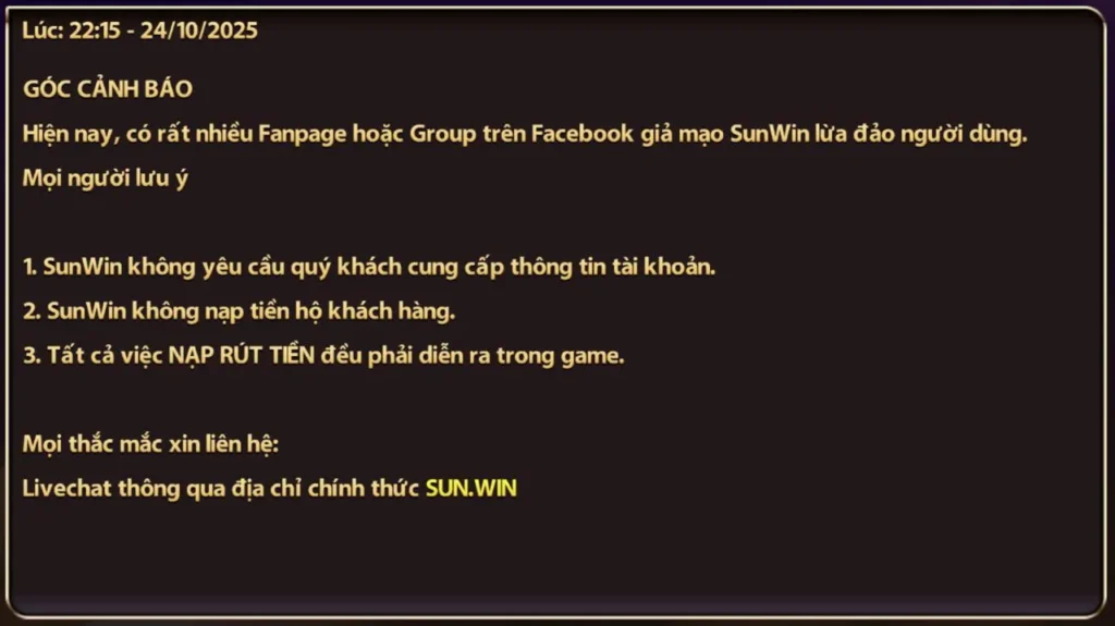 Chỉ có sun.win là Sunwin thật – Đừng để bị lừa 1 Sunwin